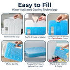 Blue Ice Large Ice Packs for Coolers, 4 Pack, Reusable