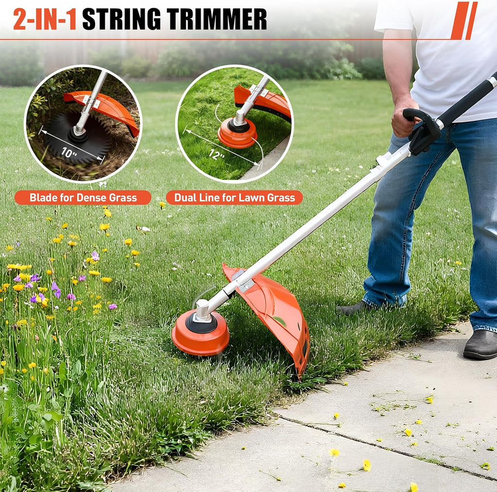 52cc 3 in 1 Multi Functional Trimming Tools, 2-Stroke Brush Cutter Gas Powered,Gas Weed Eater Trimmer with 3