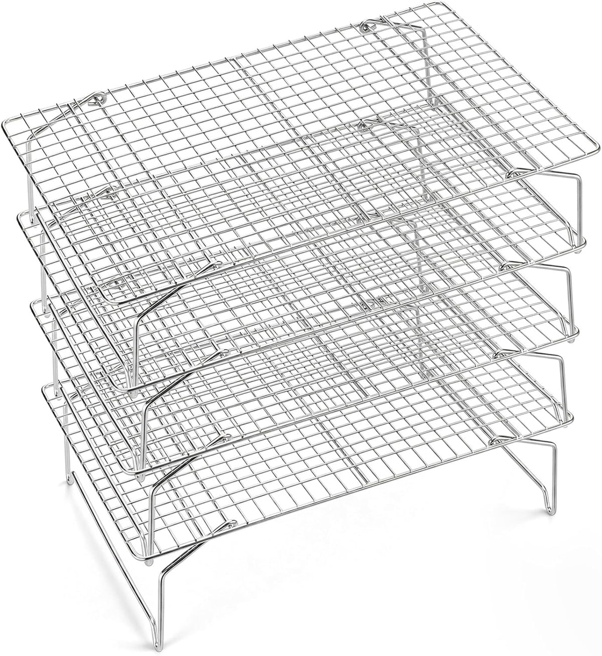4 Tier Stackable Cooling Racks for Cooking and Baking, 15" x 10"