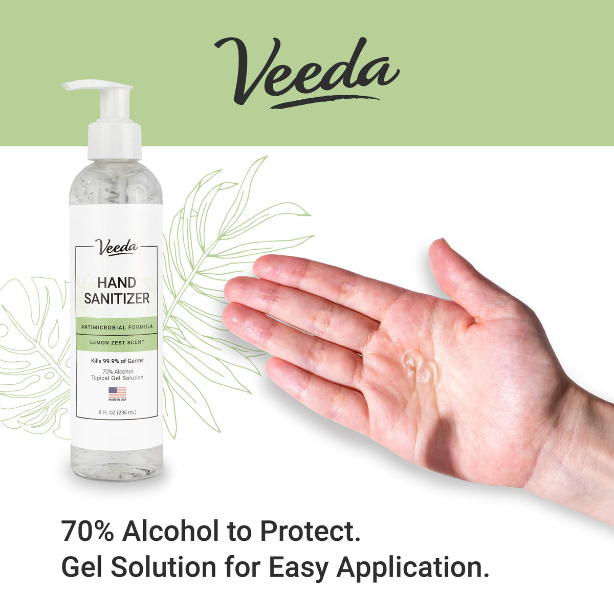 Scented Hand Sanitizer with Lemon Zest Scent - Moisturizing Clear Gel with Vitamin E & Antimicrobial Formula