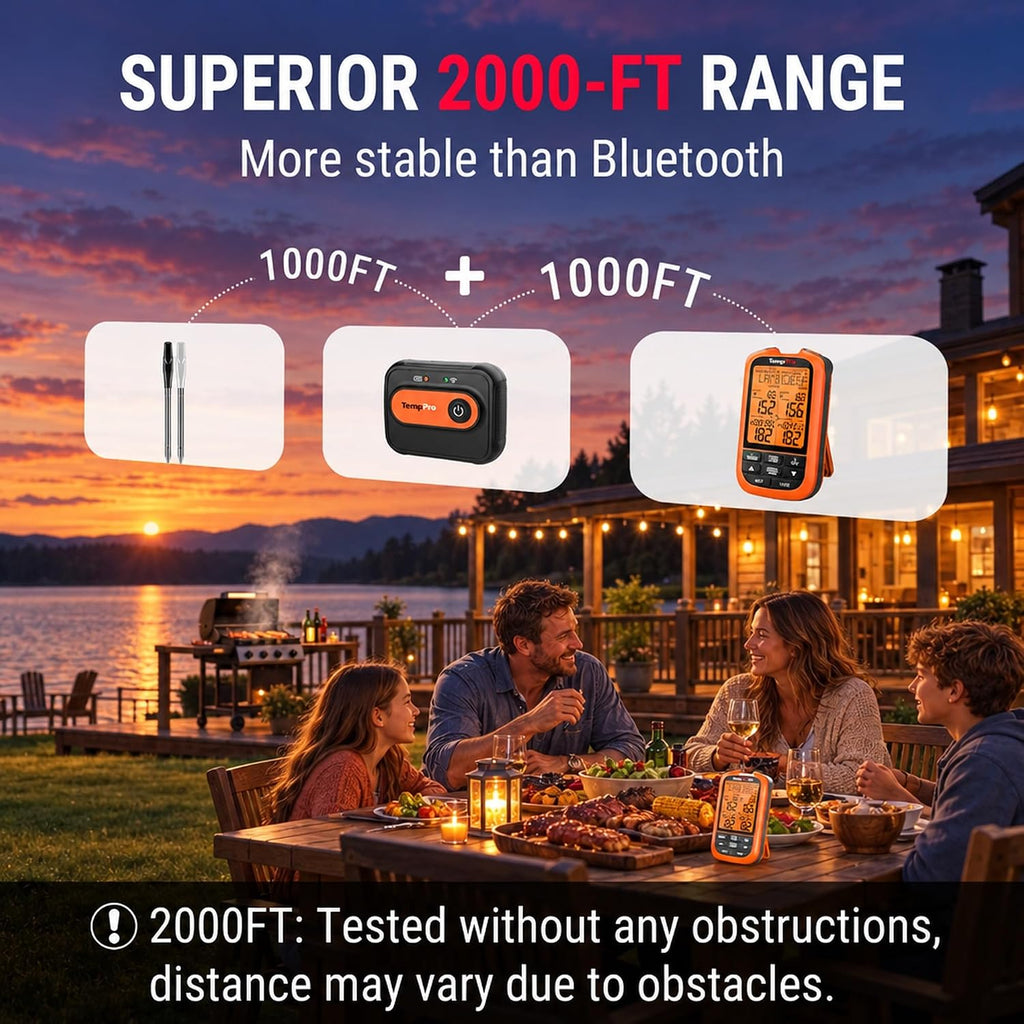 TempSync 2000FT Wireless Meat Thermometer Digital with 2 Probes