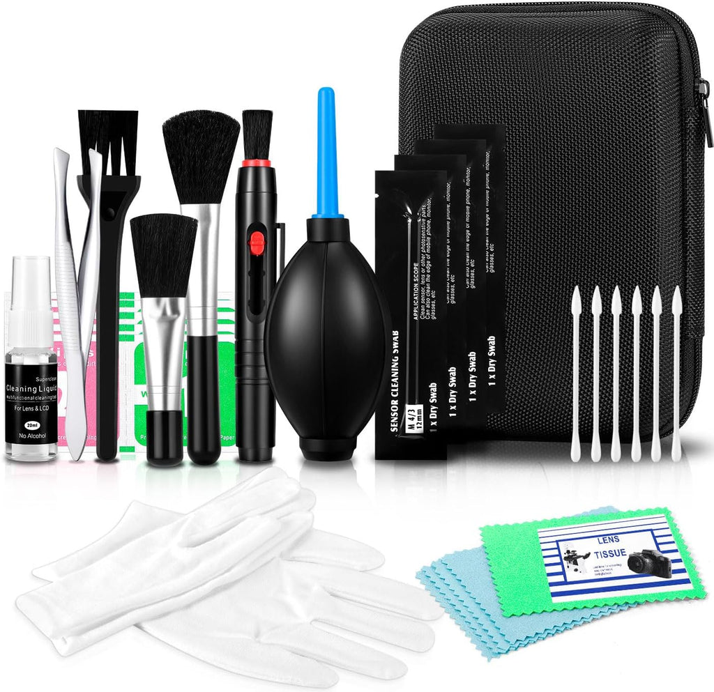 Camera Lens Cleaning Kit - Mirrorless and DSLR Camera Cleaning Kit, Including Lens Paper/Blower, Cotton swabs, dust