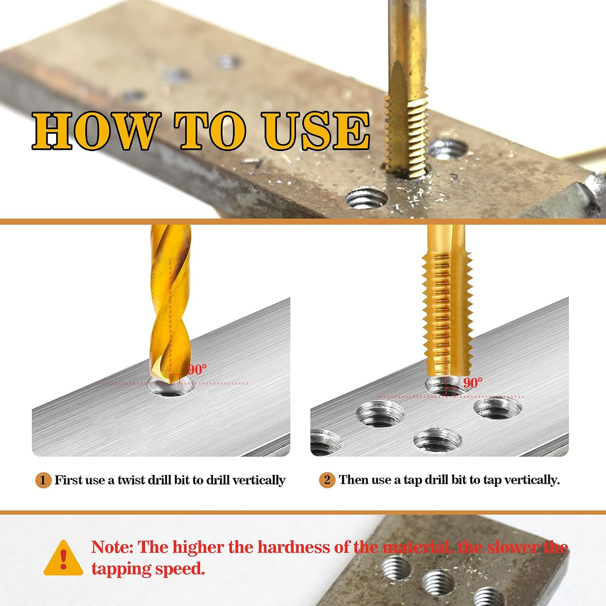 M12x1.75 Tap and 10.2mm Drill Bit for Metal,M2 HSS Metric Drill and Tap Set