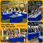 6-Pack Royal Blue Spandex Tablecloths for 6ft Rectangle Tables