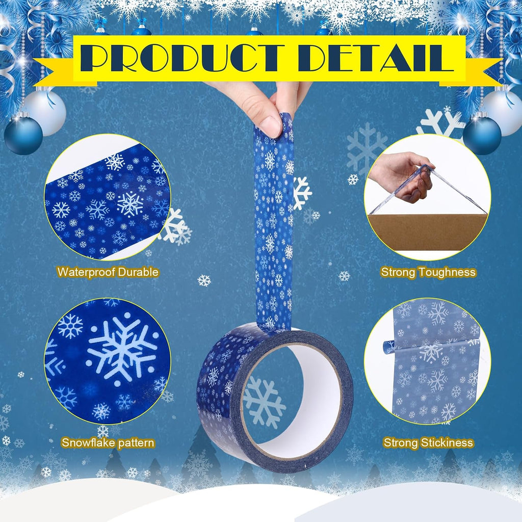 6 Rolls 50 Yard Decorative Packaging Tape, Snowflake