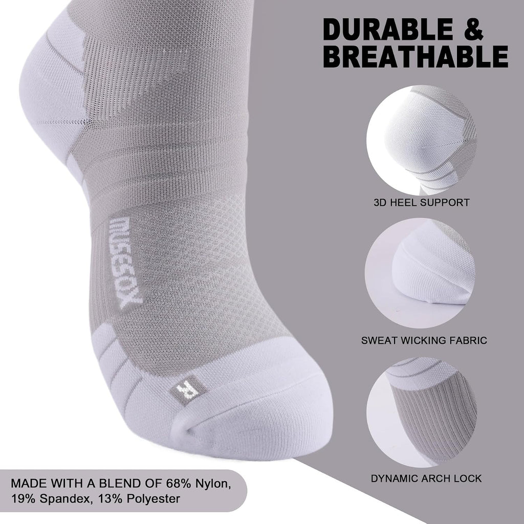 Compression Socks for Women and Men,Knee High 15-20mmHg Graduated Support(3 Pairs) Best for Nurses,Pregnant,Travel