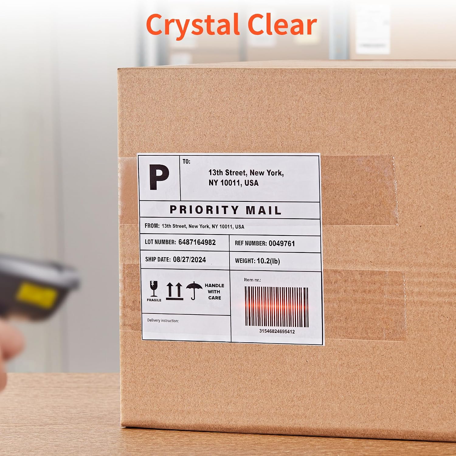 6 Rolls Crystal Clear Packing Tape, 328 Yards Heavy Duty Packaging Tape Refills for Shipping Packaging Mailing Moving
