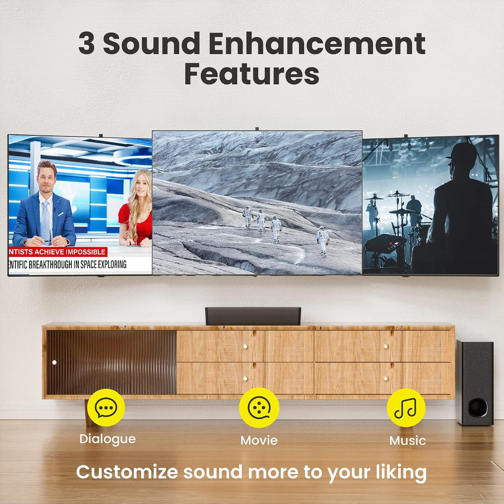 2.1 Compact Sound Bars for TV with Subwoofer, HDMI ARC/Bluetooth 5.0/Optical/AUX/RCA Connection, Remote Control
