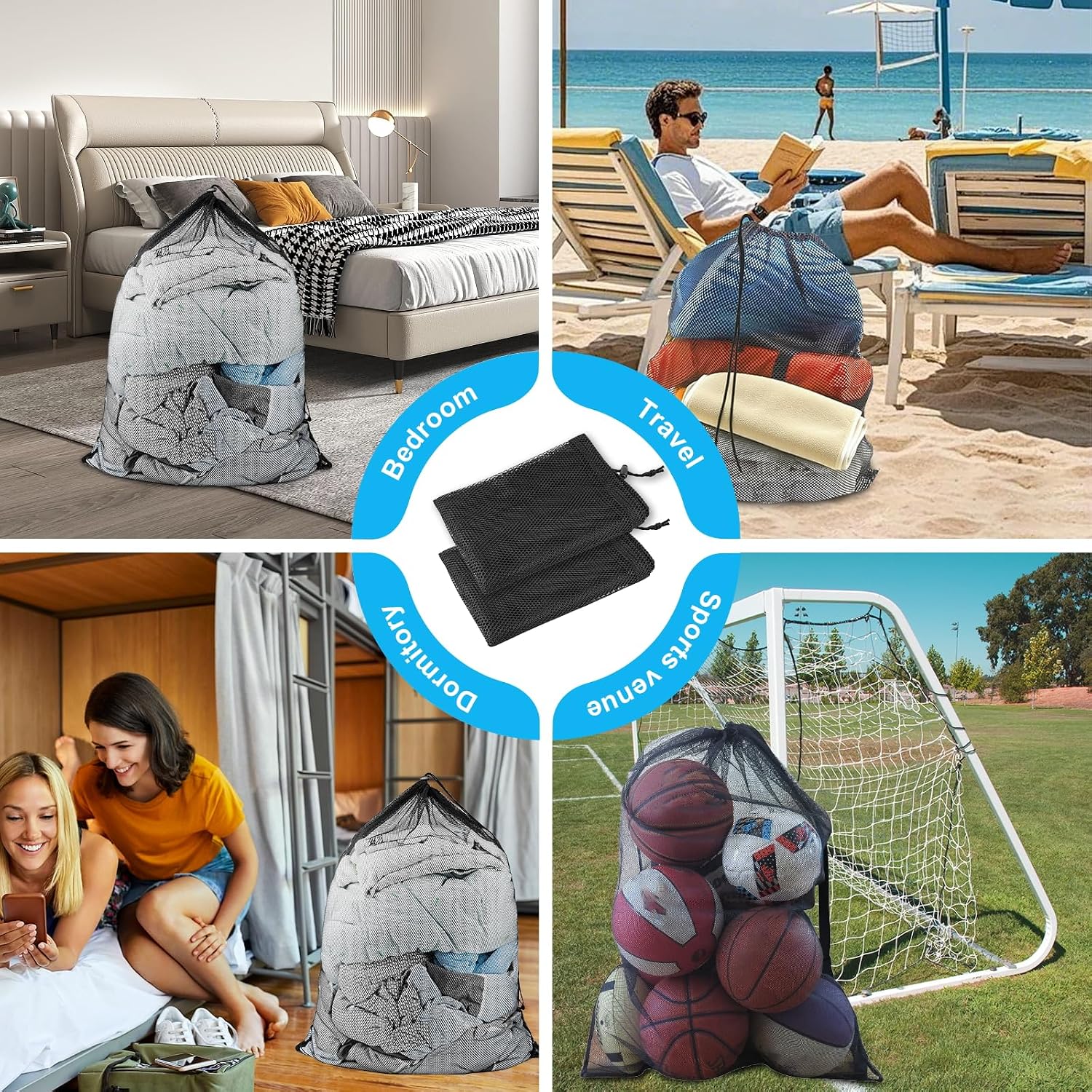 Large Mesh Laundry Bags: 2 Pack 24" x 36" Heavy Duty | Soft Breathable, Machine Washable