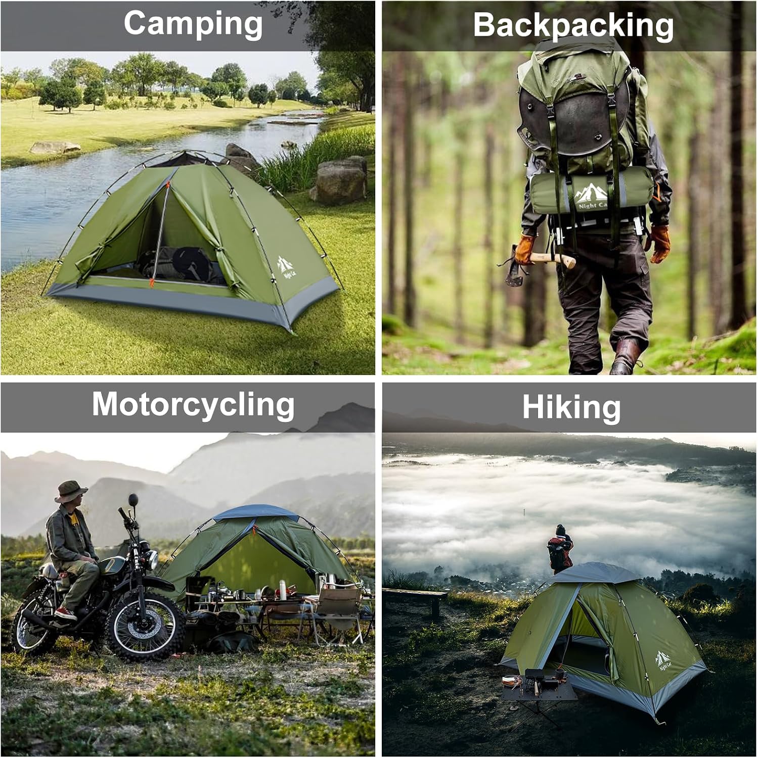 Upgraded Backpacking Tents 1 2 Persons Easy Clip Setup Camping Tent Adults Scouts Heavy Rainproof Compact Lightweight