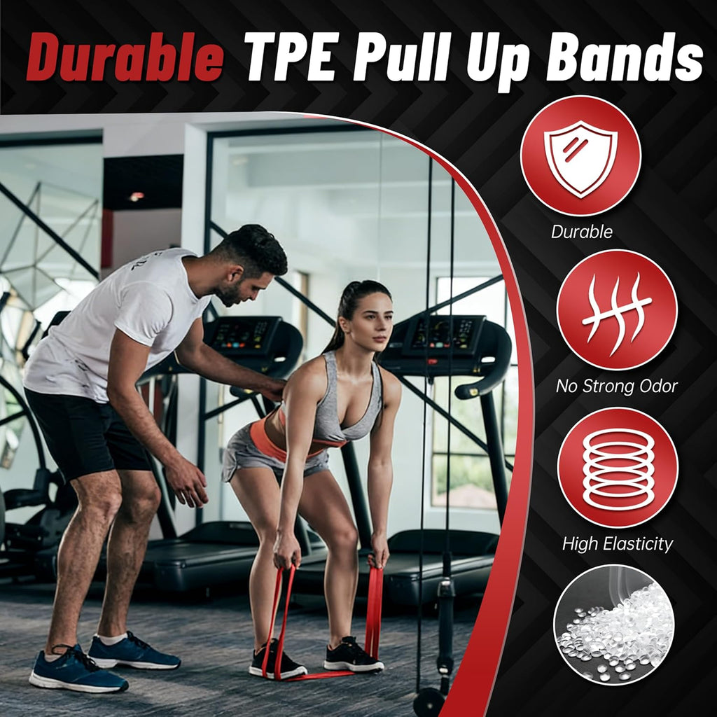 Resistance Bands for Working Out, 4-Level Pull Up Assistance Bands, Exercise Bands for Women & Men, Stretch Workout