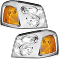 WEELMOTO Halogen Headlights Assembly for 2002-2009 GMC Envoy