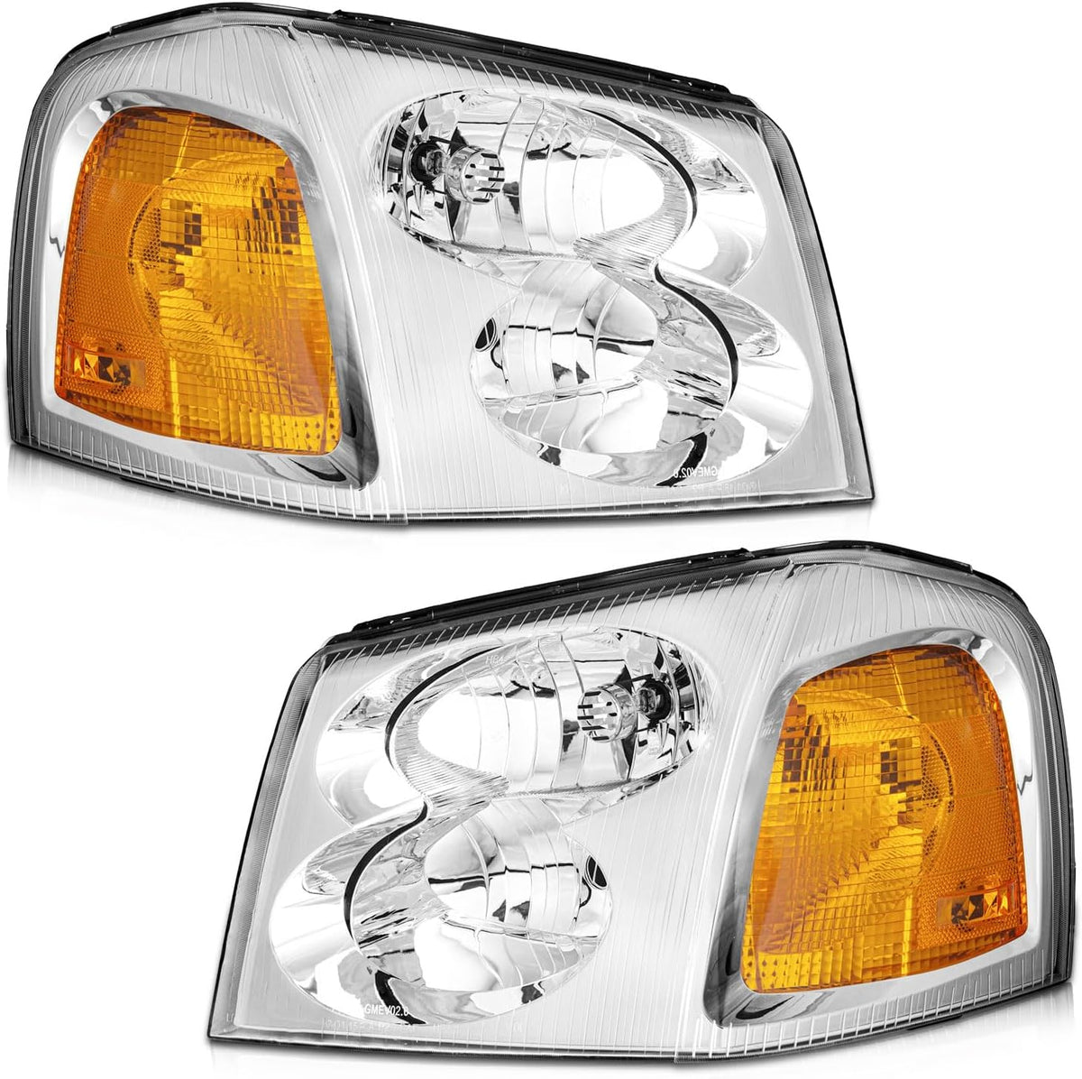 WEELMOTO Halogen Headlights Assembly for 2002-2009 GMC Envoy
