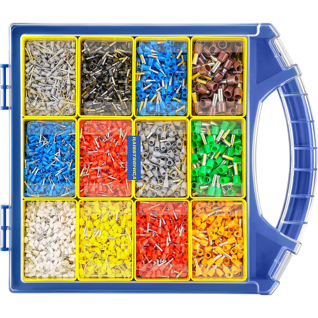 haisstronica 5000 PCS Wire Ferrules Kit, AWG 22-7, 12 Sizes