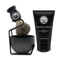 5 in 1 Shaving Kit for Wet Shave, Set Includes Hand Crafted Pure Badger Shave Brush, Stainless Steel Lathering Soap