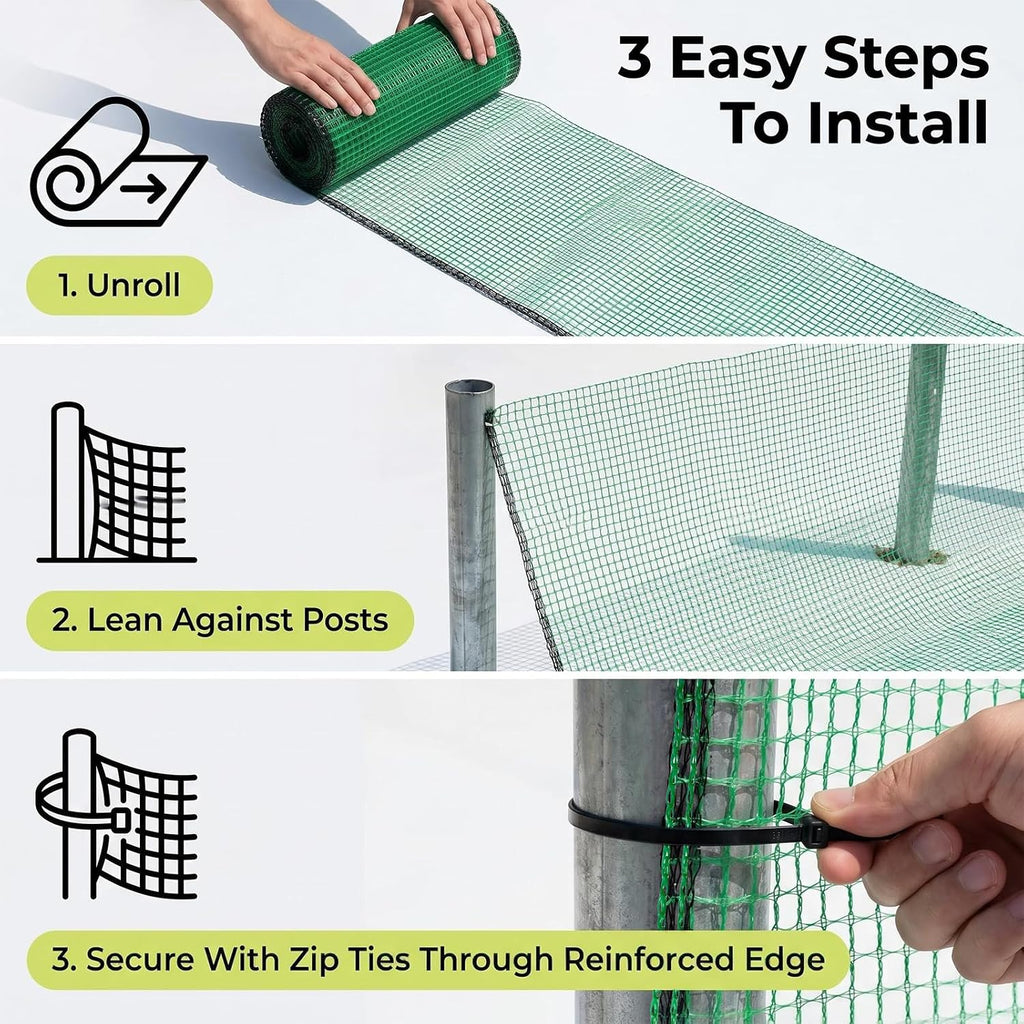 6.6x100ft Plastic Mesh Fencing,0.4in Mesh Deer Fence