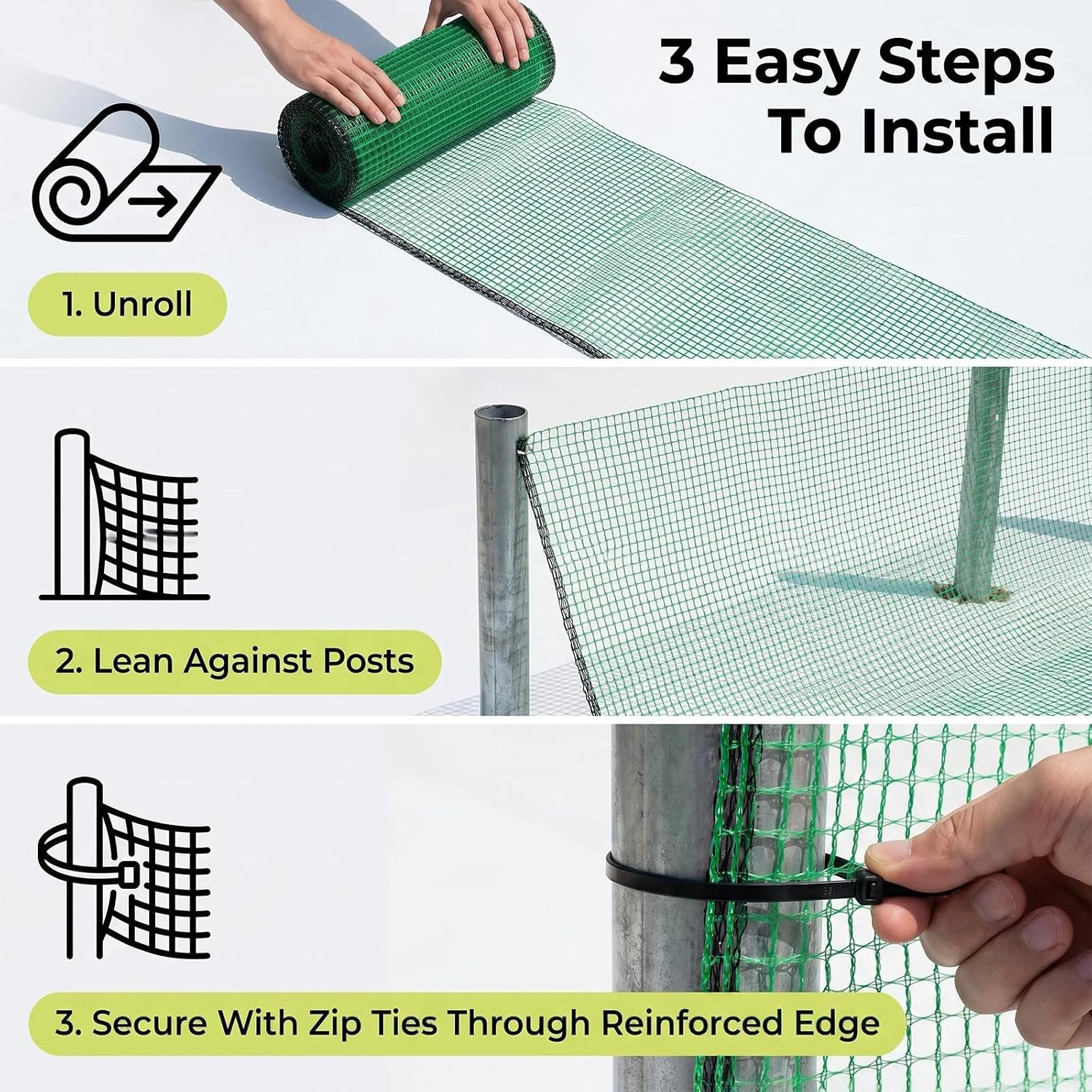 6.6x100ft Plastic Mesh Fencing,0.4in Mesh Deer Fence