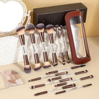 13 Pcs Foundation Makeup Brush Set With Bag, Make up Brushes, Double-End Multi Functional Makeup Brushes