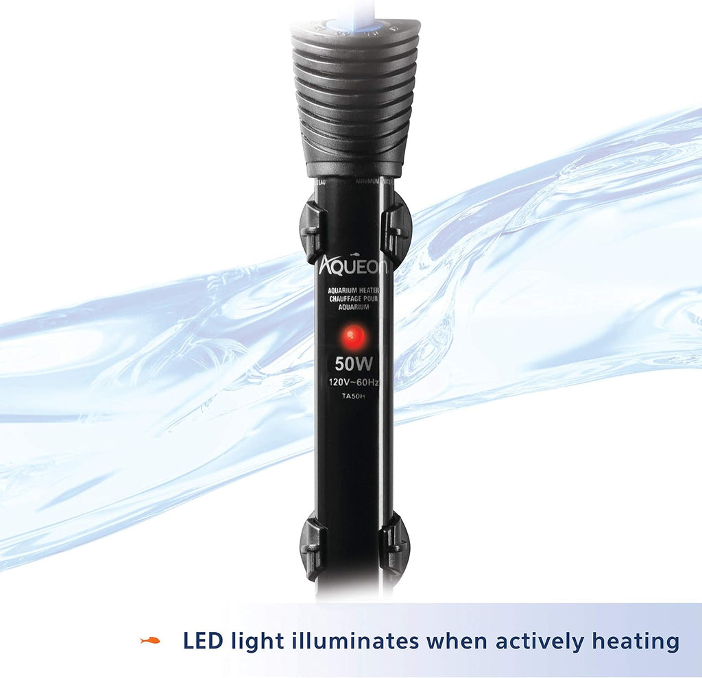 Submersible Aquarium Heater, 50 Watts, Up to 20 Gallons | 50 watt aquarium heater for freshwater and saltwater tanks