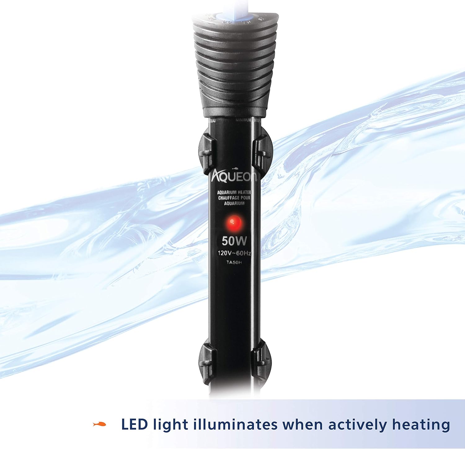 Submersible Aquarium Heater, 50 Watts, Up to 20 Gallons | 50 watt aquarium heater for freshwater and saltwater tanks
