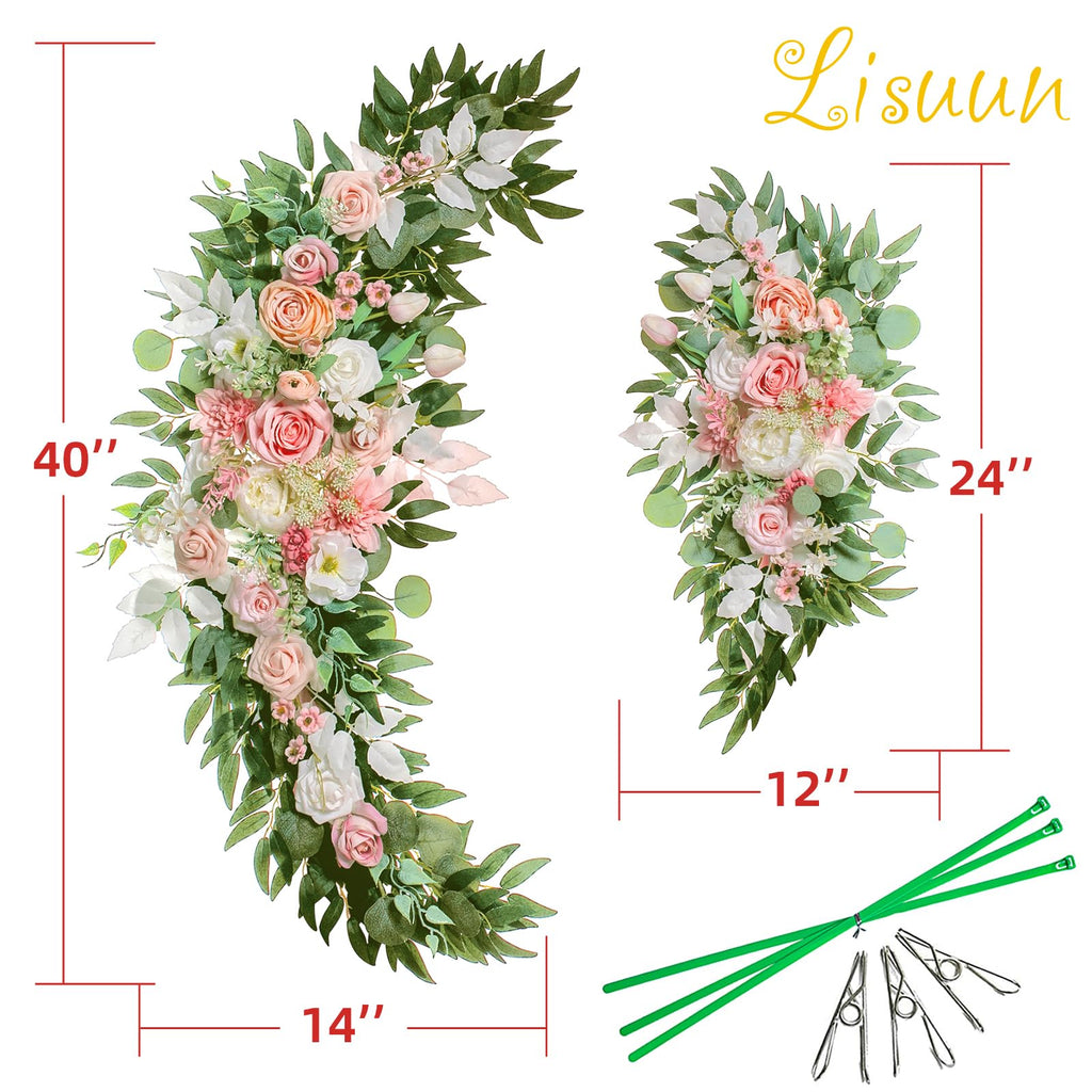 Artificial Wedding Arch Flowers, 2 Large Floral Swags