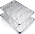 19.6 Inch Baking Sheet with Rack Set, Pans with Flat Racks