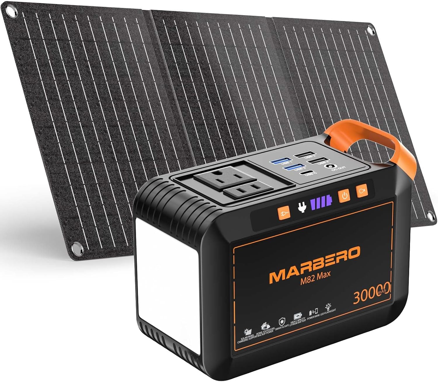 111Wh Solar Generator with Panels Included Solar Panel Kit 30W | Solar Powered Generator 120W Surge Portable Power