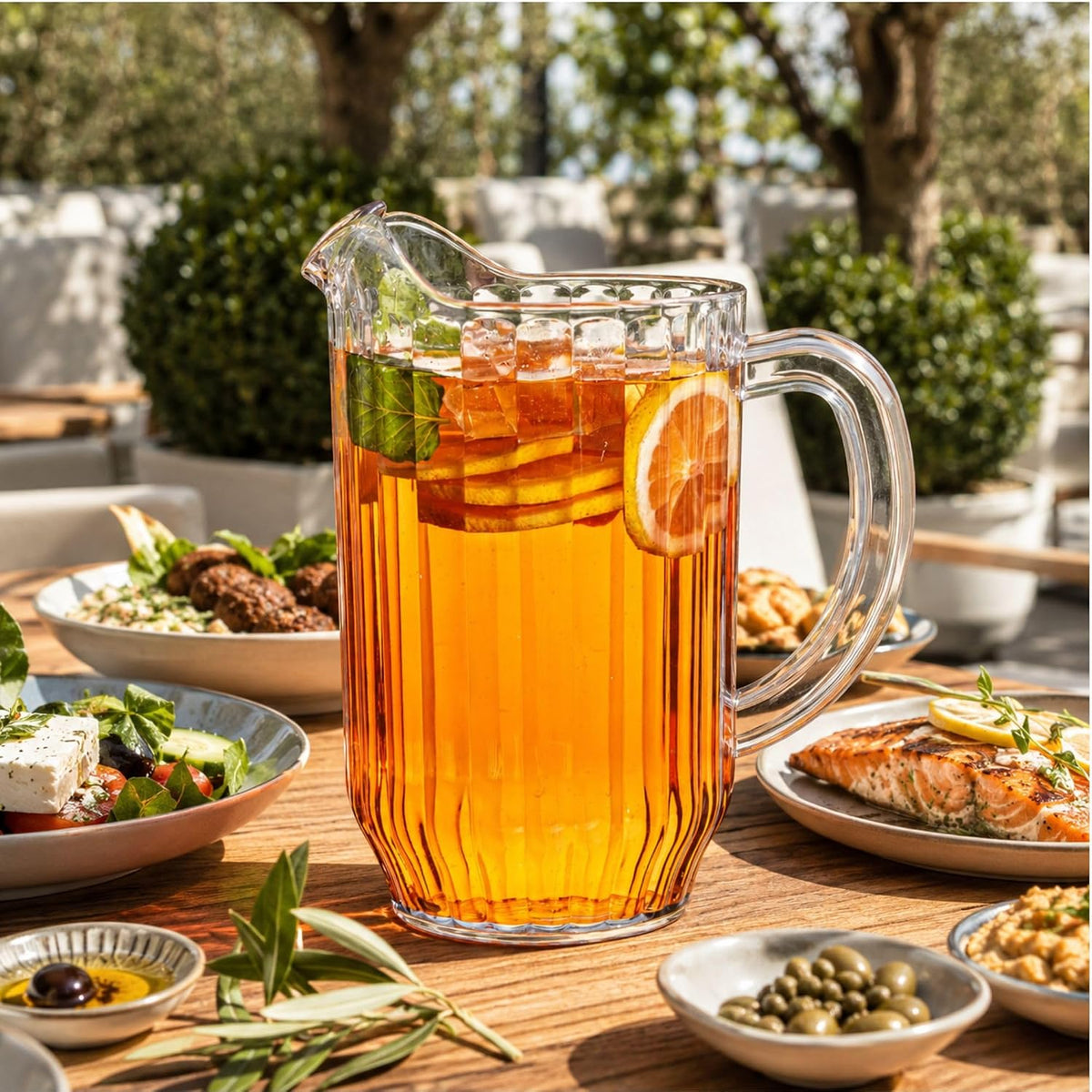 47 oz Clear Plastic Water Pitcher, Beer and Juice Jug, 1 Ct