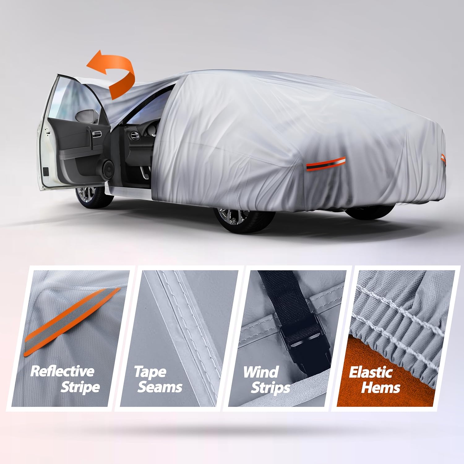 Waterproof All Weather Car Cover Compatible with 1994-2025 Audi A4 / S4 / RS4, Heavy Duty Outdoor/Indoor Protection
