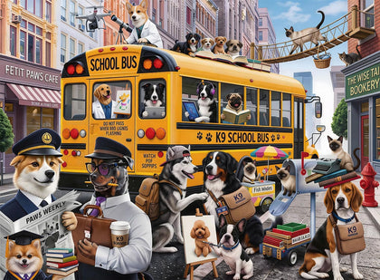 Puzzles for Kids Ages 6-8 8-10 Year Old - Colorful Bus Dog Puzzle, 200 Pieces Jigsaw Puzzles for Kids, Learning