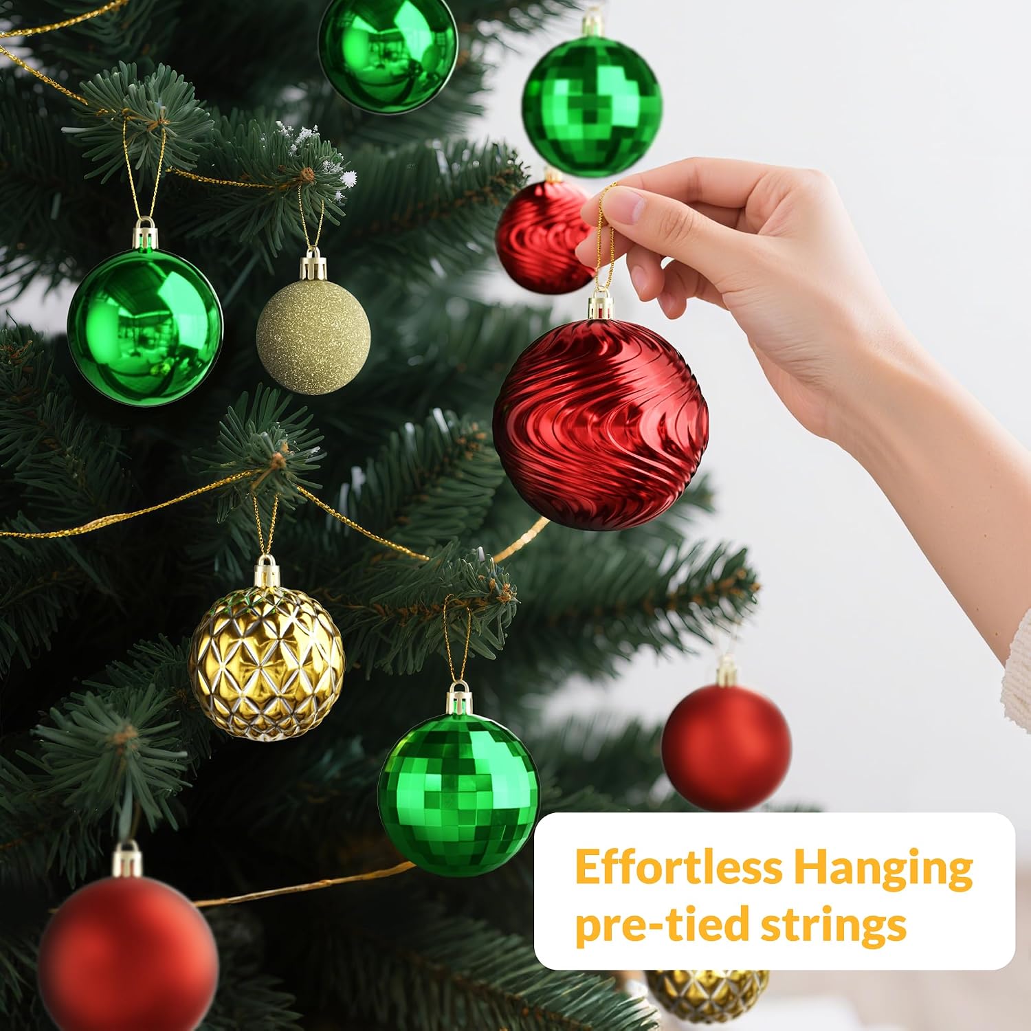 Christmas Tree Ornaments - 36 PCS Shatterproof Christmas Ball Ornaments Set for Holiday, Wreath & Party Decorations