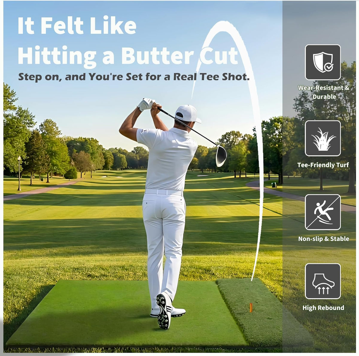 Dual/Tri Turf Golf Mat 5x4/6x4ft 40-50mm Thickened for Practice