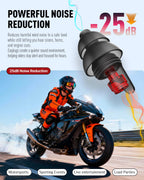 Motorcycle Ear Plugs, Wind Noise Reduction, 2 Sizes Reusable, 25 dB