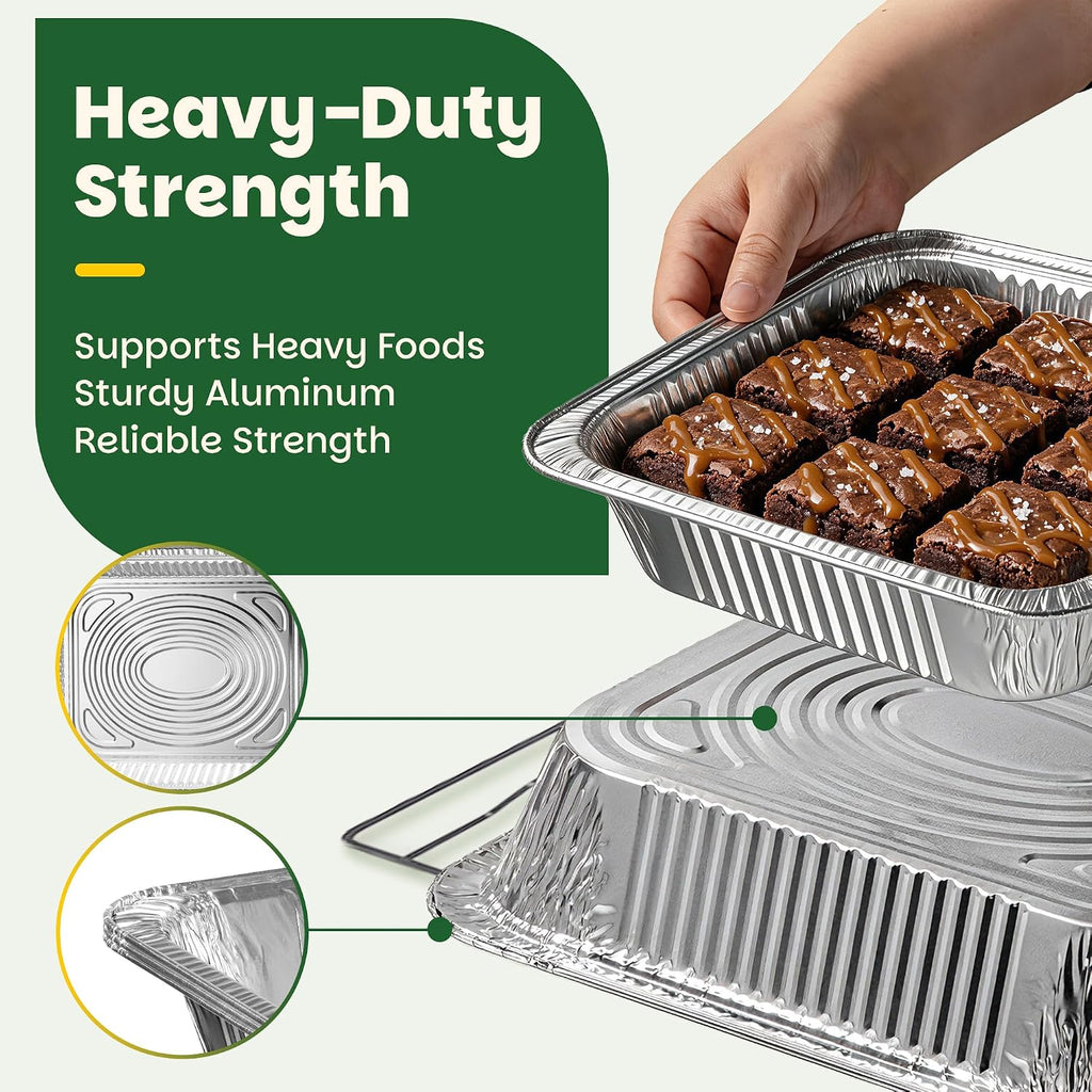 Aluminum Pans with Lids[40 Pack],Foil Pans with Lids 9x13[20pc] & 8x8[20pc]