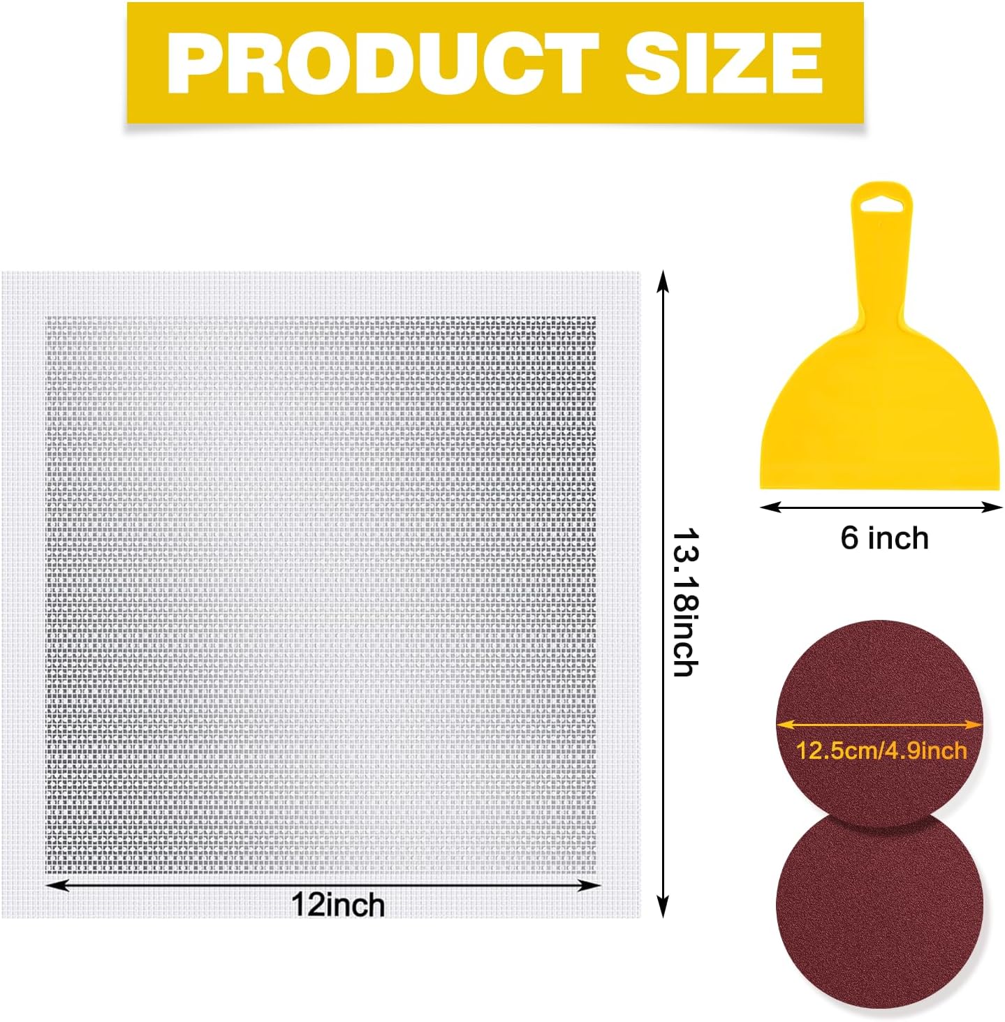 12 X 12 Inch Drywall Repair Kit, Wall Repair Patch Kits for Large Holes | Aluminum Self-Adhesive Mesh Drywall Repair