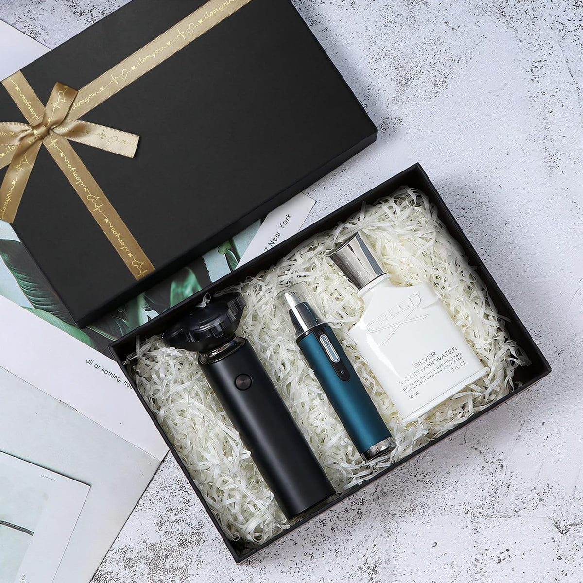 Black Gift Boxes with Gold Ribbons & Bows - (3 Sizes) Sturdy Gift Boxes with Lids for Presents - Elegant Gift