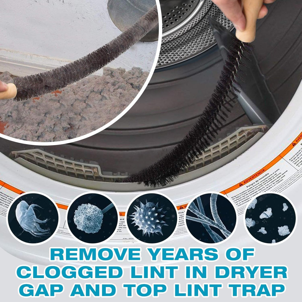 15-Piece 25-Feet Dryer Vent Cleaner Kit, Dryer Cleaning Tools, Omnidirectional Dryer Lint Vacuum Attachment, Dryer