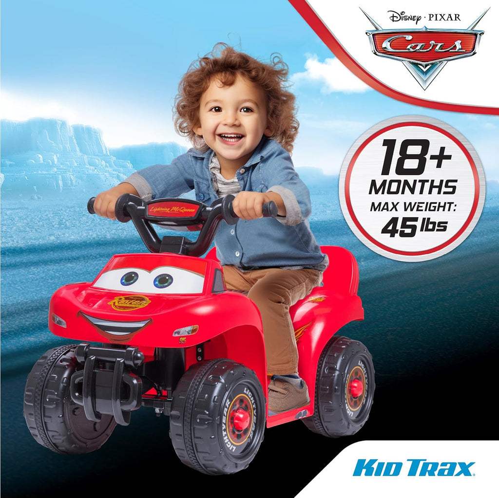 Toddler Disney Cars Quad Ride On Toy, Kids 1.5-3 Years Old, 6 Volt Battery and Charger Included, Max Weight 45 lbs