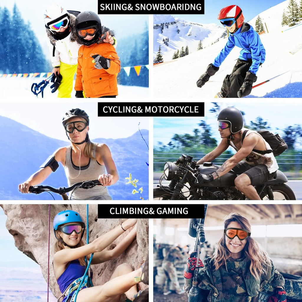 Ski Goggles, 2 Pack Snow Goggles Snowboard Goggles for Men Women Kids | UV Protection Foam Anti-Scratch Dustproof