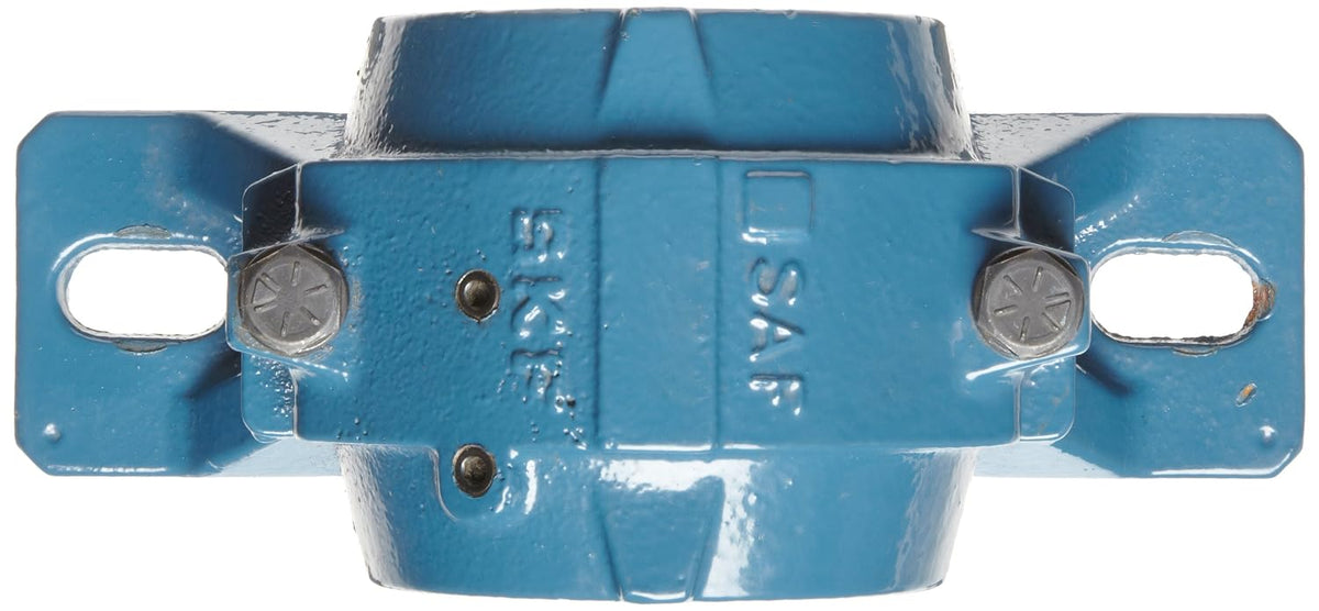 SKF SAF 509 Spherical Roller Bearing Housing, 2 Bolts, Cast Iron, Inch, 8-1/4" Housing Length, 6-5/8" Bolt Hole Spacing Width