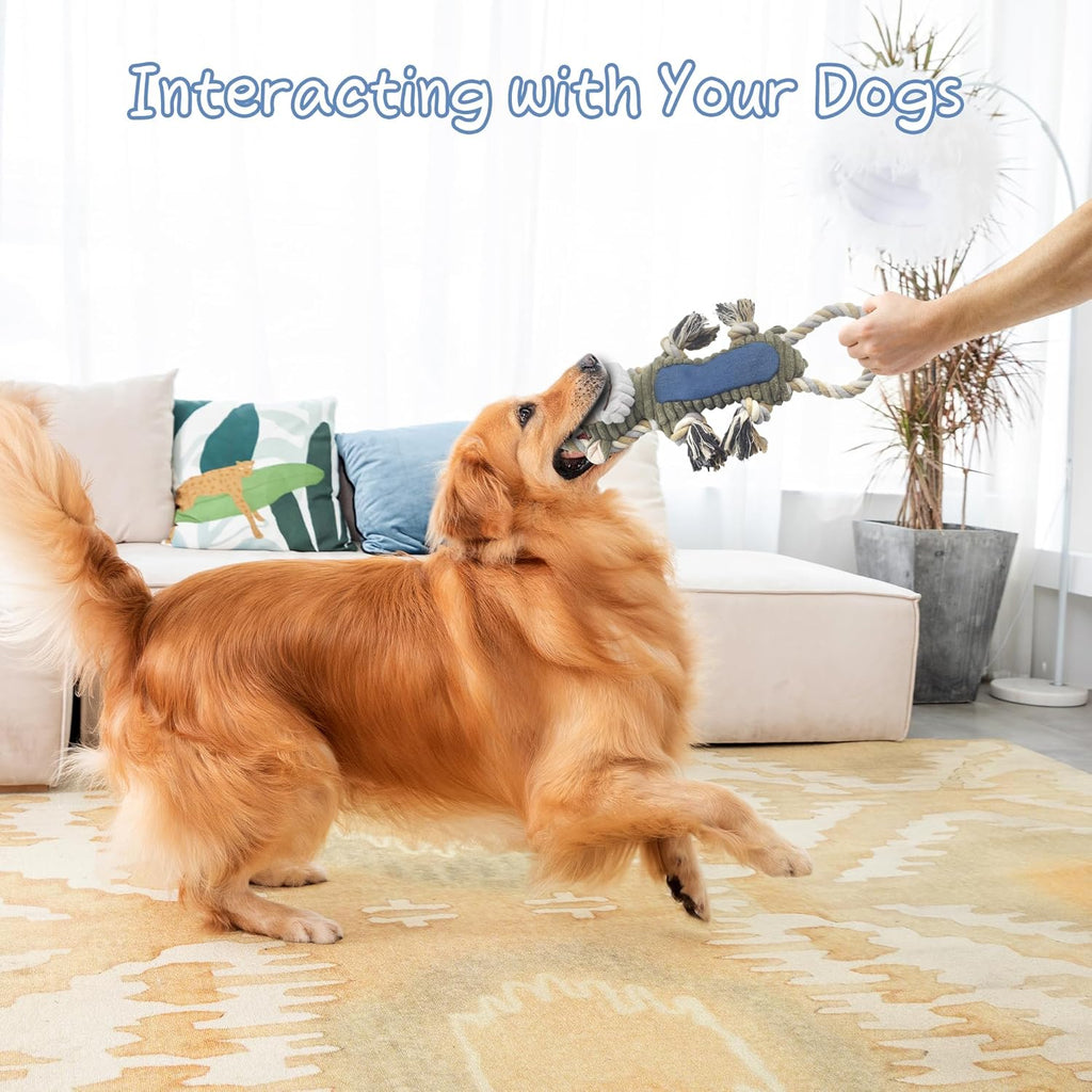 Funny Plush Dog Chew Toys, Squeaky Dog Toys, Interactive Tug of War Puppy Toys, Stuffed Dog Toys for Small, Medium