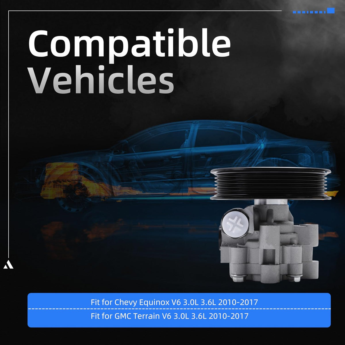 Power Steering Pump with Pulley, for Chevy Equinox 2010-2017