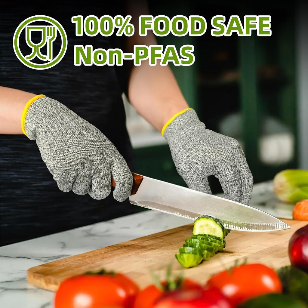 2 Pairs High Level A7 Cut Resistant Gloves,Food Grade, PR1508, L