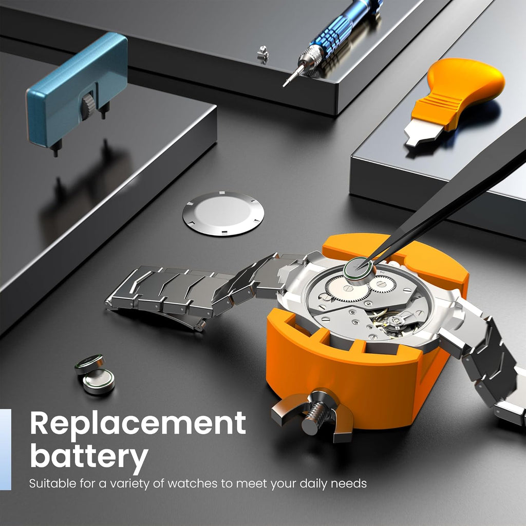 Watch Repair Kit for Battery Replacement & Link Removal, Resizing &Opener, Watch Repair and Cleaning Screwdriver Set