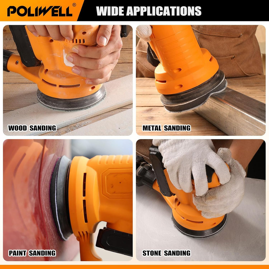 120pcs 5 Inch Sanding Discs Hook & Loop 8 Holes Wet Dry 320 400 600 800 1000 2000 3000 Grit Orbital Sandpaper with