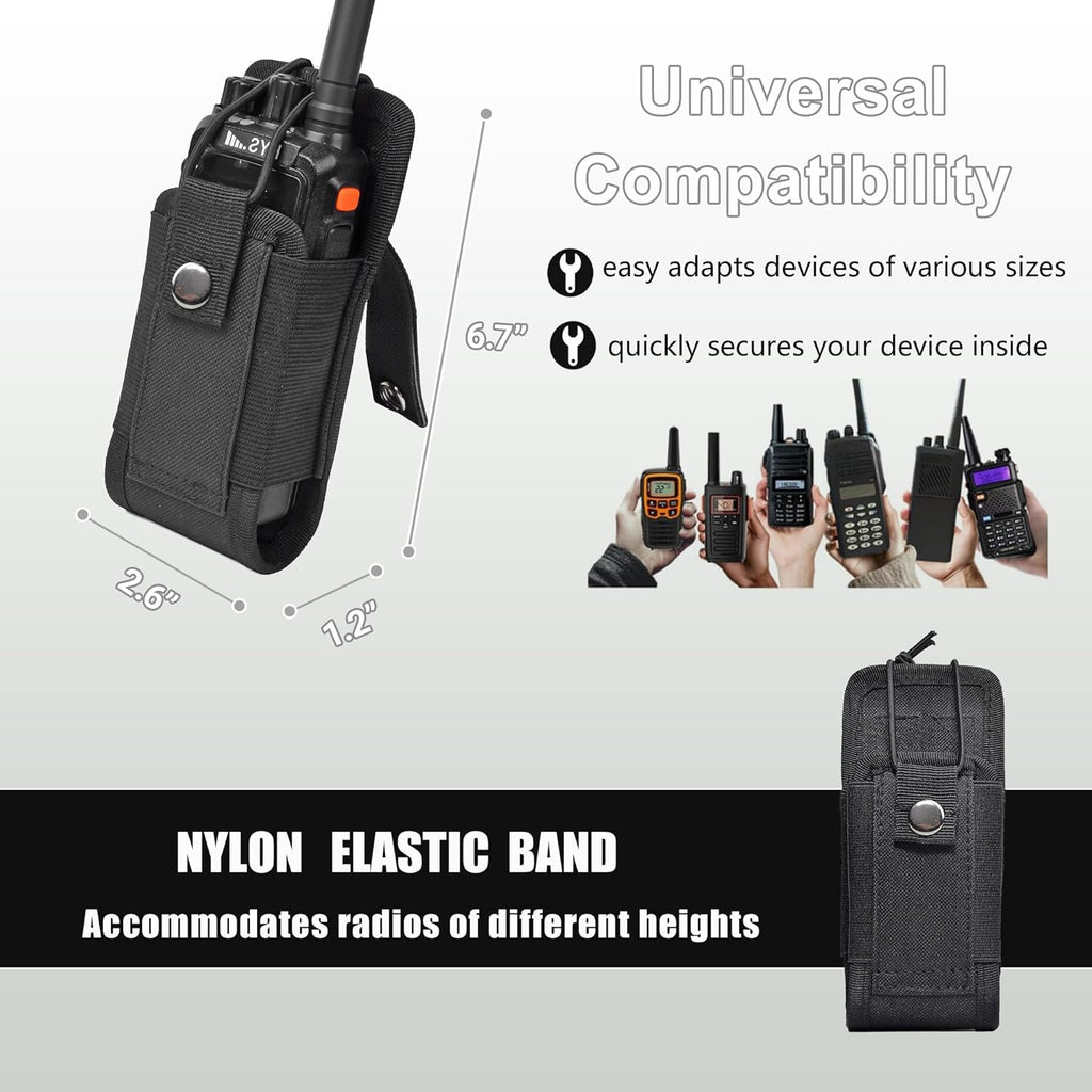 Radio Holster Molle Radio Pouch for Tactical Vest Duty Belt, Universal Two Way Radio Case Holder for Baofeng Kenwood