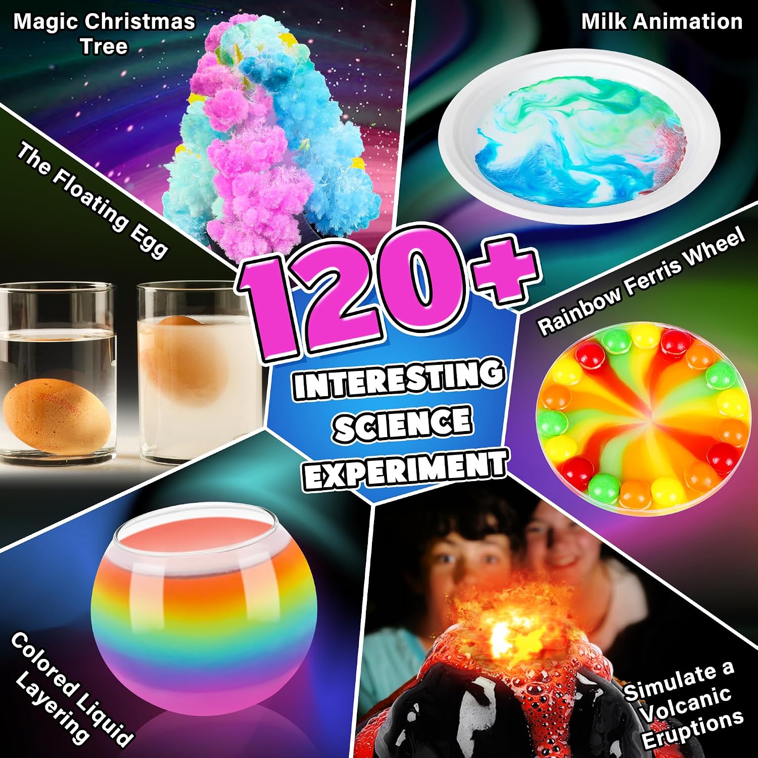 Science Kit for Kids,120 Science Lab Experiments,Scientist Role Play | STEM Educational Learning Scientific