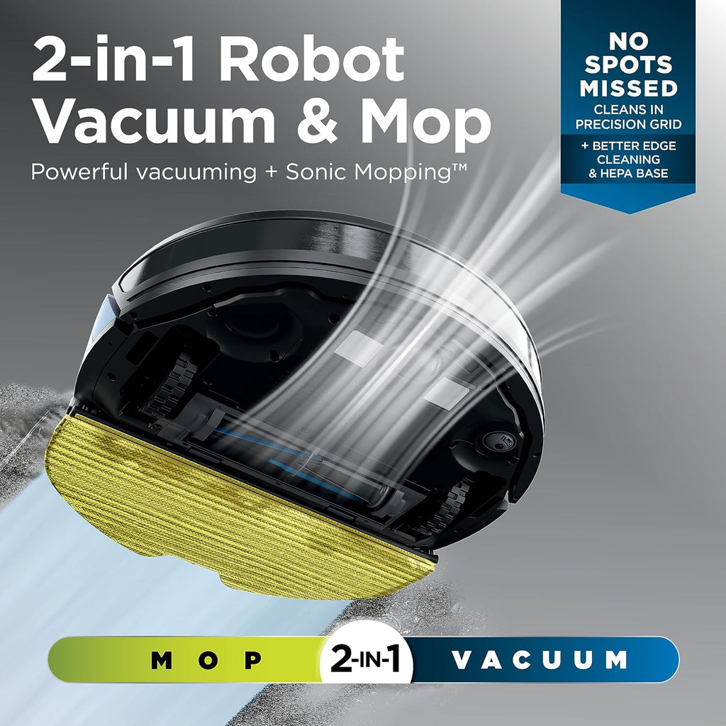 Matrix Plus 2-in-1 Robot Vacuum & Mop, Black/Silver,RV2610WA | Sonic Mopping, Matrix Clean, CleanEdge, HEPA 60-Day