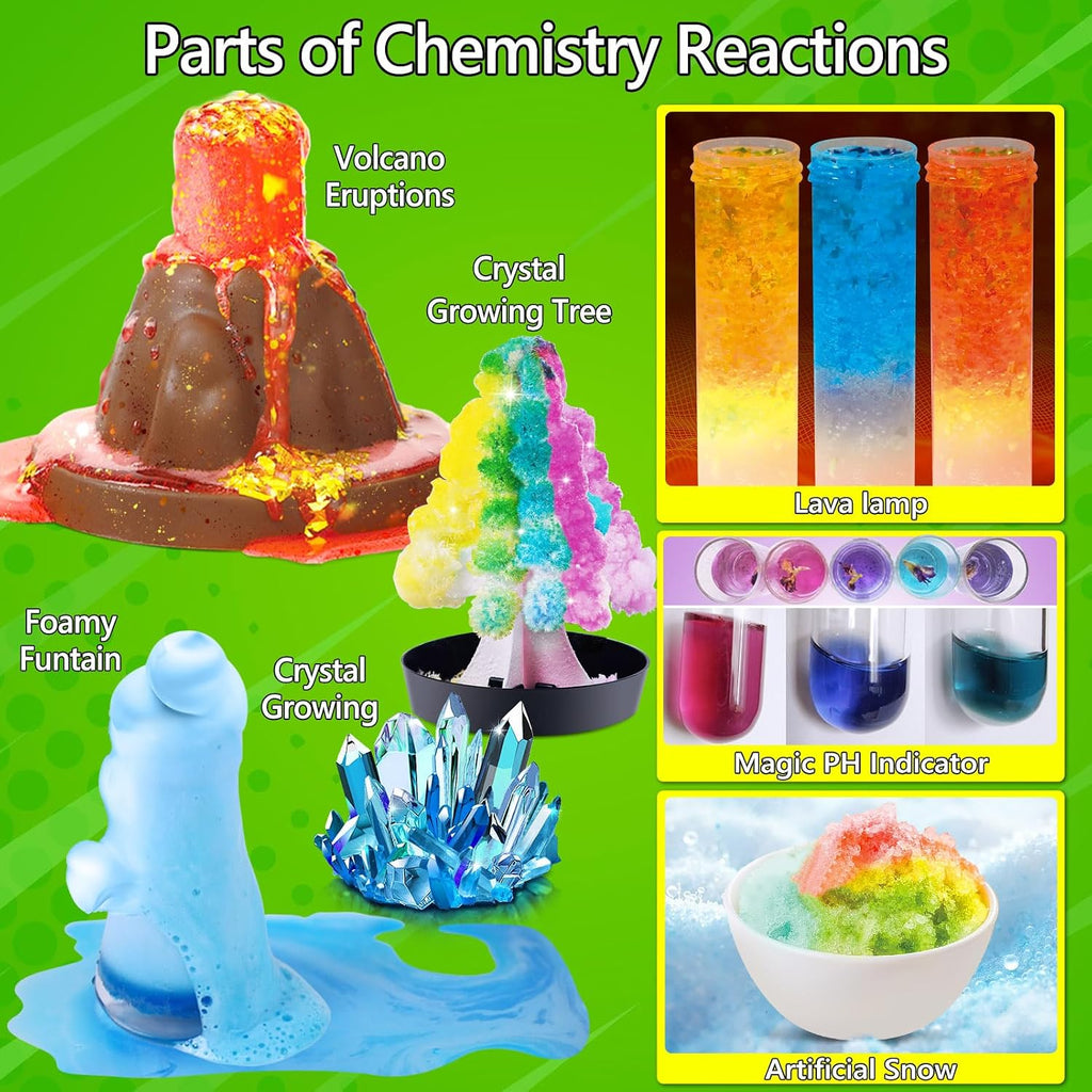 272 Experiments Science Kit for Kids, Chemistry Set | S.T.E.M Toys Boys Girls Birthday Gifts, Volcano, Crystal