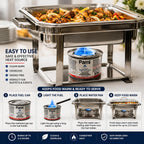 Pami Chafing Fuel Cans - Chafing Dish Fuel Cans with 2.5-Hour Burn Time, Methanol Fuel Gel Cans for Food Warmer